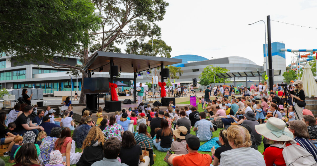 Marion Cultural Centre Plaza opens with a slice of 'Mayhem' News
